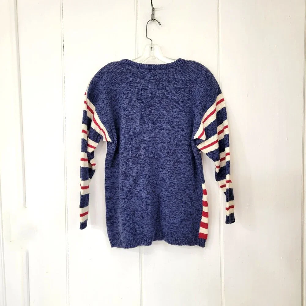 Vintage Stars and Stripes Americana Pullover Cotton Sweater - Picture 2 of 5